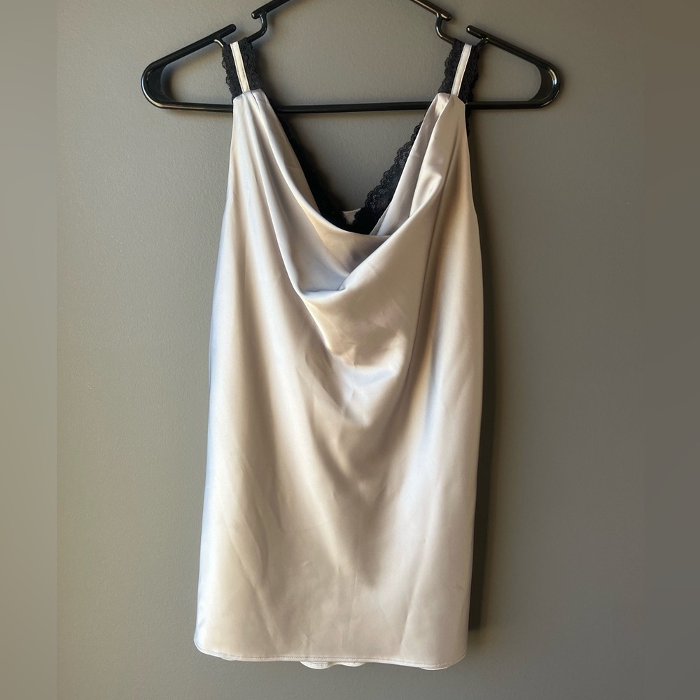 White House Black Market Lace Strap Cowl Neck Camisole
